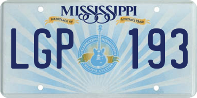MS license plate LGP193