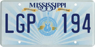 MS license plate LGP194