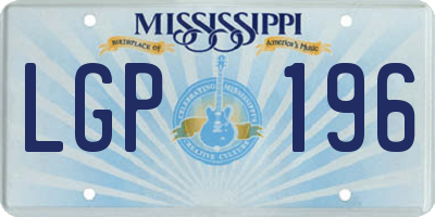 MS license plate LGP196