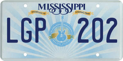 MS license plate LGP202