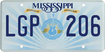 MS license plate LGP206