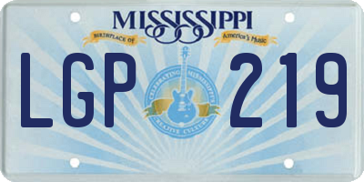 MS license plate LGP219
