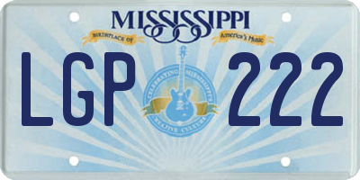 MS license plate LGP222