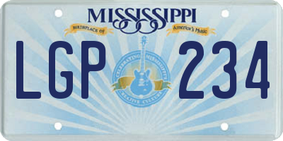 MS license plate LGP234