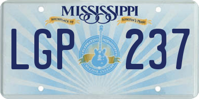 MS license plate LGP237