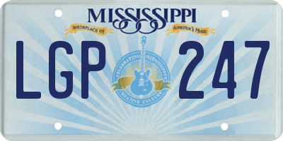 MS license plate LGP247