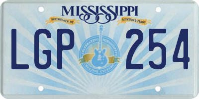 MS license plate LGP254