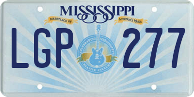 MS license plate LGP277