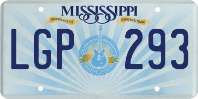 MS license plate LGP293