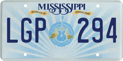 MS license plate LGP294