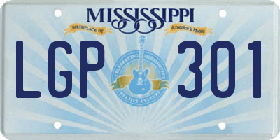 MS license plate LGP301