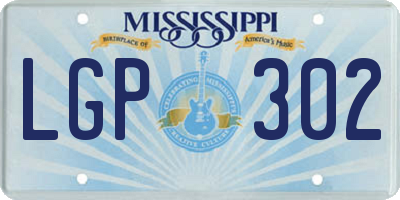 MS license plate LGP302