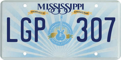 MS license plate LGP307