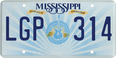 MS license plate LGP314