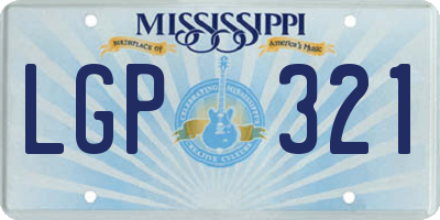 MS license plate LGP321