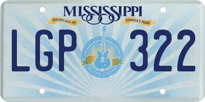 MS license plate LGP322