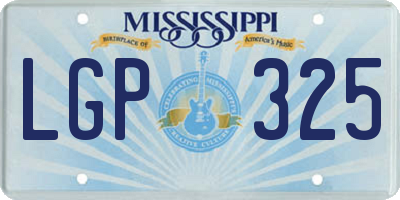 MS license plate LGP325