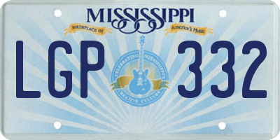 MS license plate LGP332