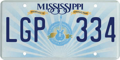MS license plate LGP334