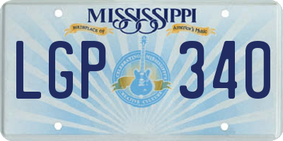 MS license plate LGP340
