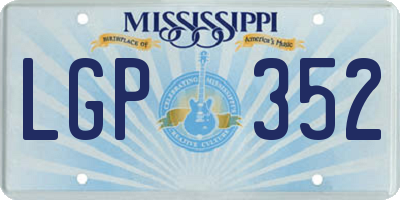 MS license plate LGP352