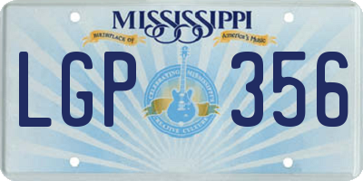 MS license plate LGP356