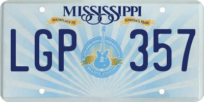 MS license plate LGP357