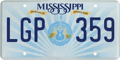 MS license plate LGP359