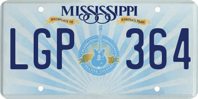 MS license plate LGP364