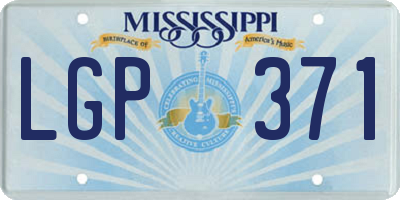 MS license plate LGP371