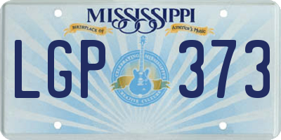 MS license plate LGP373