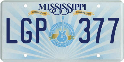 MS license plate LGP377