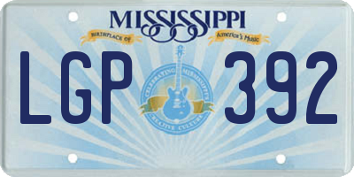 MS license plate LGP392