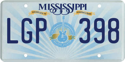MS license plate LGP398