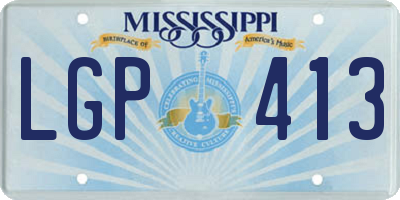 MS license plate LGP413