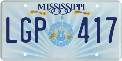 MS license plate LGP417