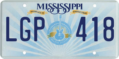 MS license plate LGP418