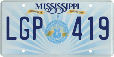 MS license plate LGP419