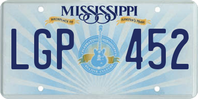 MS license plate LGP452