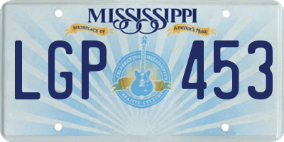 MS license plate LGP453