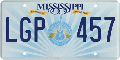 MS license plate LGP457