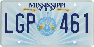 MS license plate LGP461