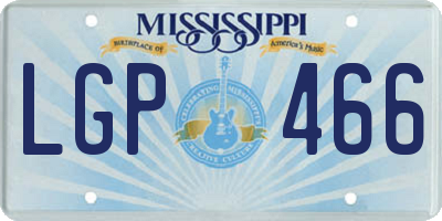 MS license plate LGP466