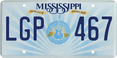 MS license plate LGP467