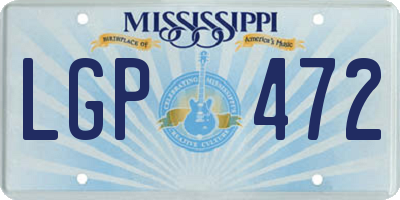MS license plate LGP472
