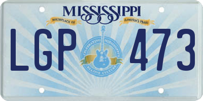 MS license plate LGP473