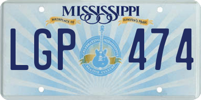 MS license plate LGP474