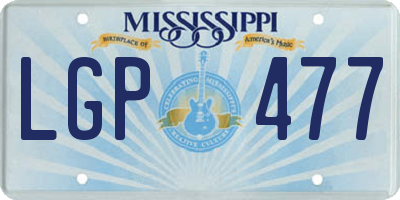 MS license plate LGP477