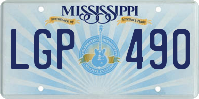 MS license plate LGP490