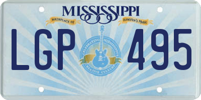 MS license plate LGP495